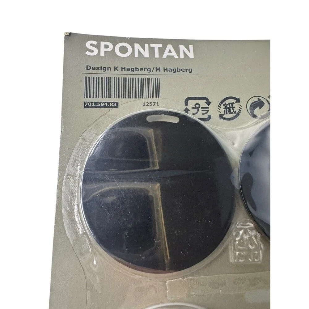 4X IKEA Spontan Magnet Round for Refrigerator Kitchen Office Board Black- 1735